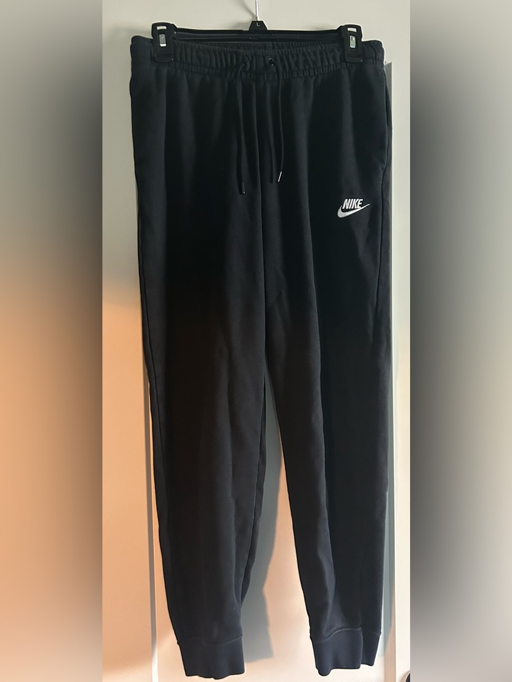 Nike Black Sweatpants with White Logo Tag